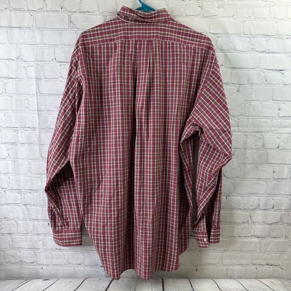 Ralph Lauren Blake Button Down Shirt Adult Large Red Green Yellow‎ Plaid Mens - Picture 7 of 10